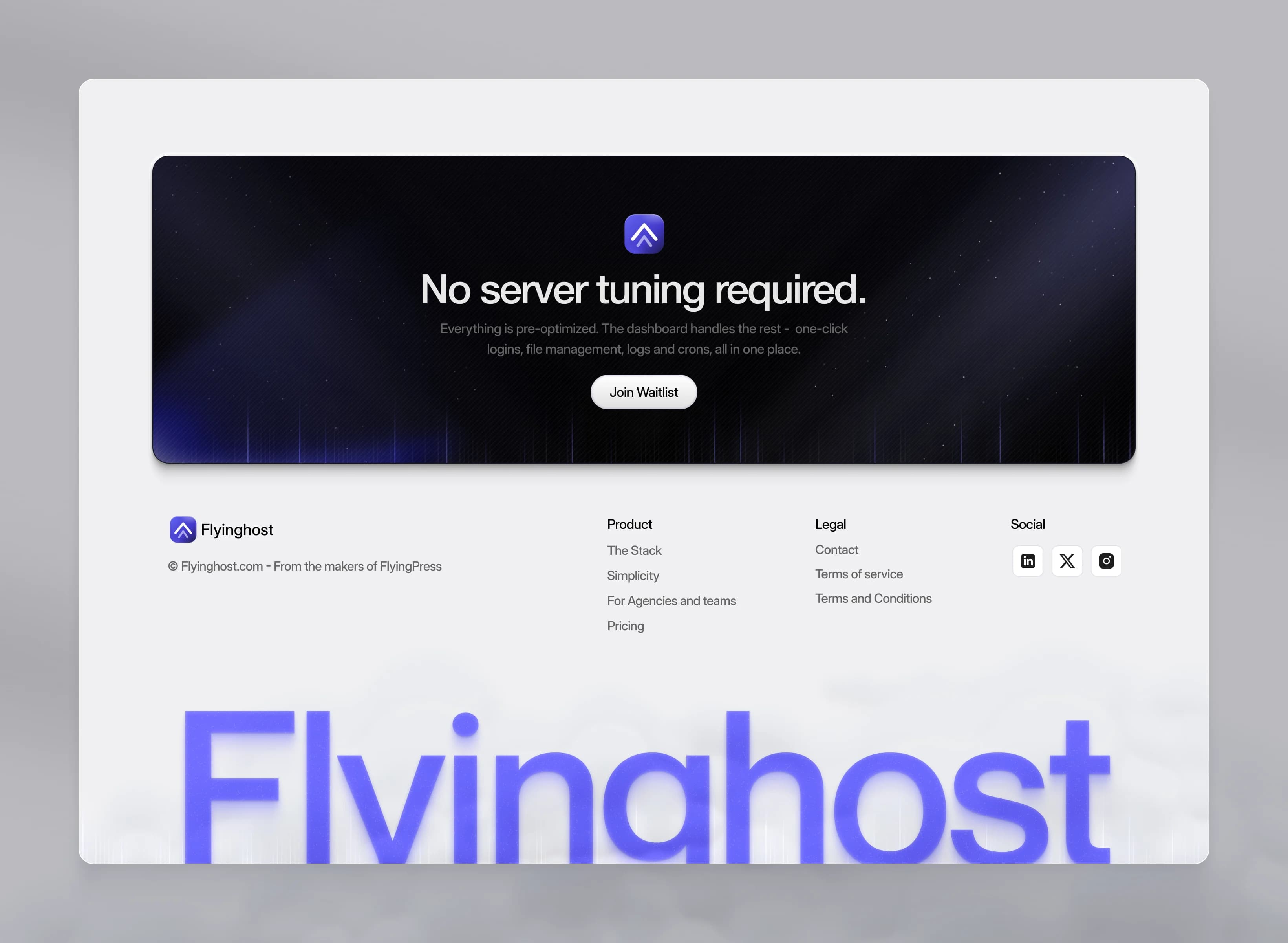 FlyingHost — Footer Interface Design