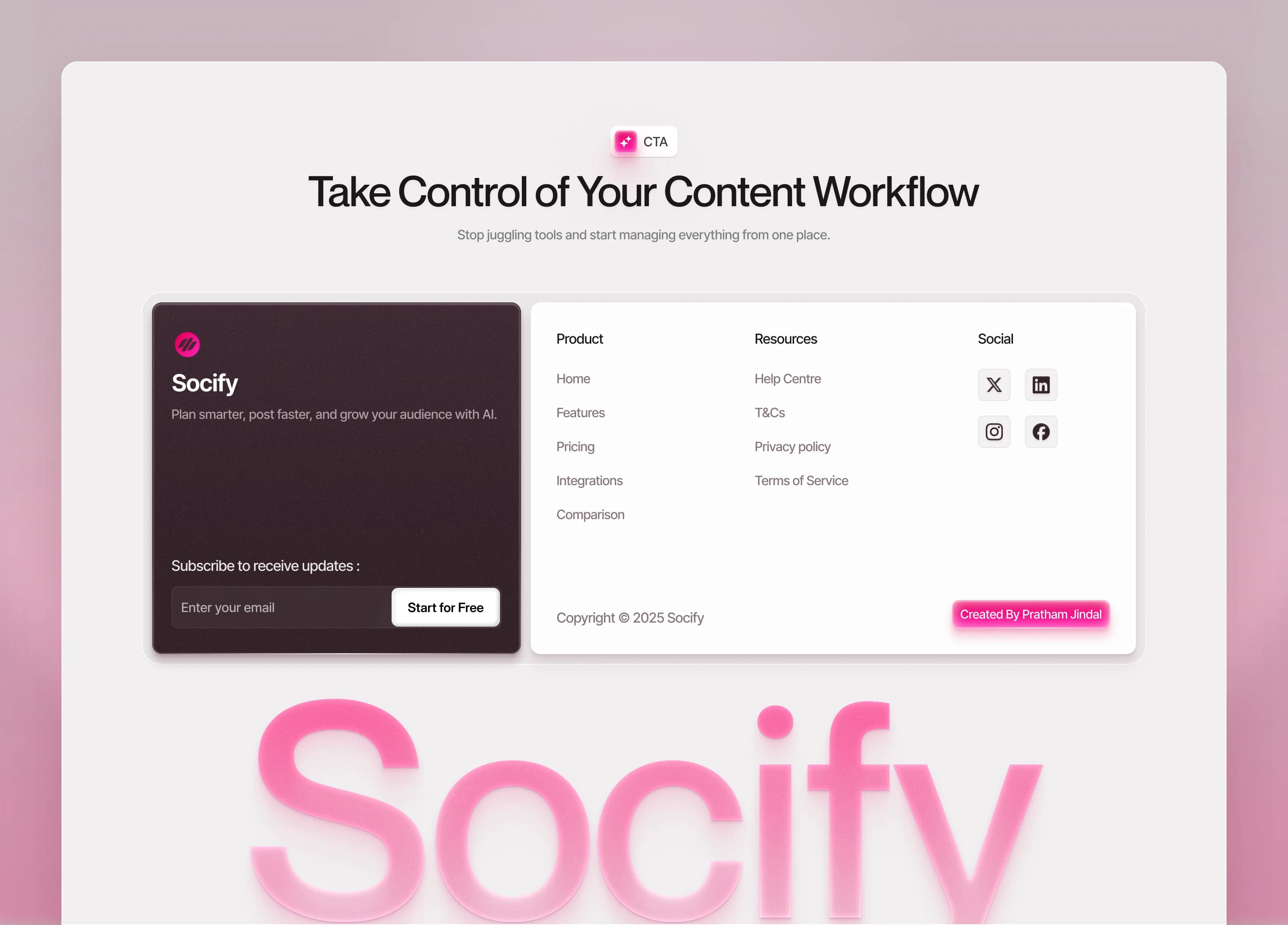Socify — Bottom Navigation and Footer