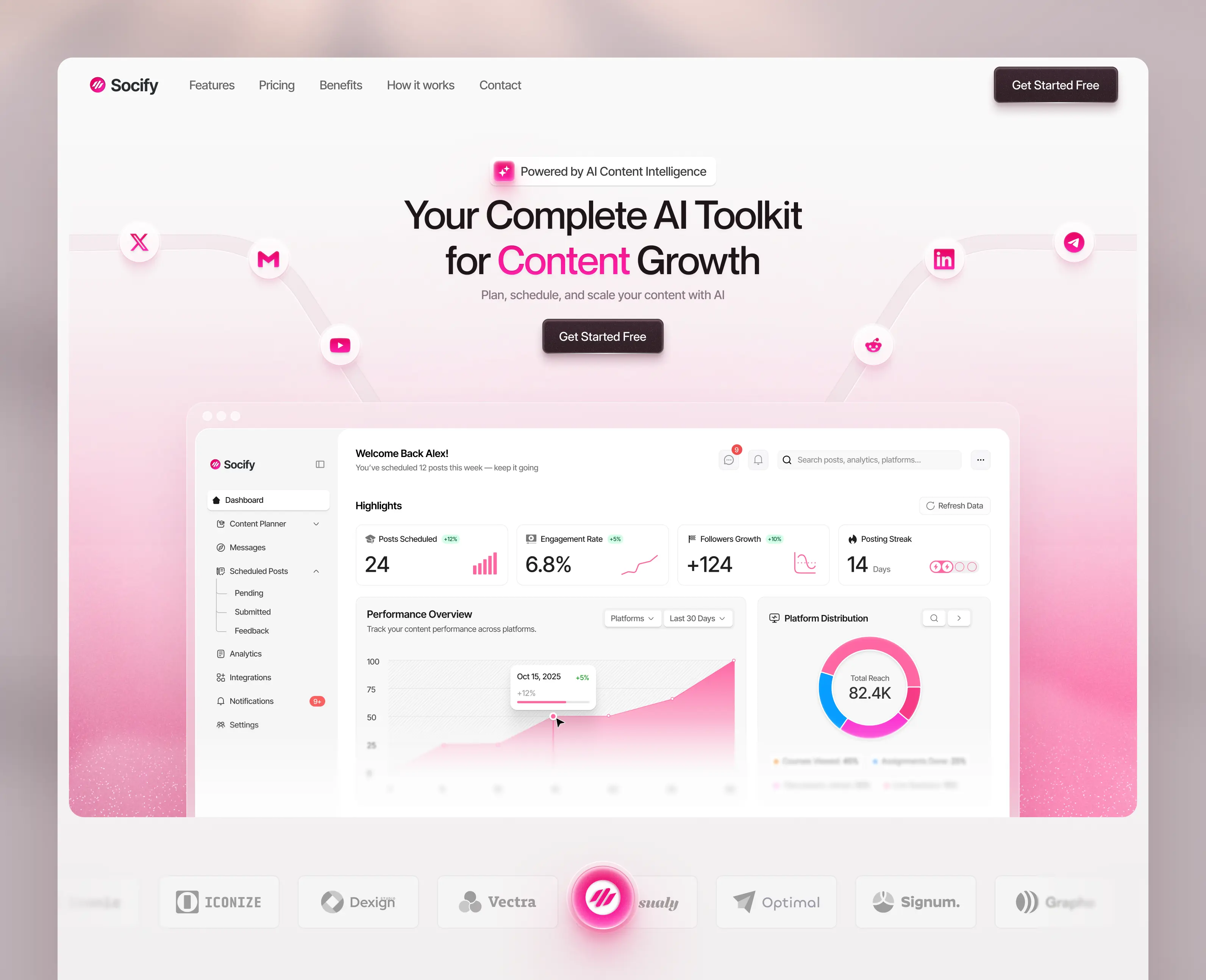 Socify — Social SaaS Hero UI