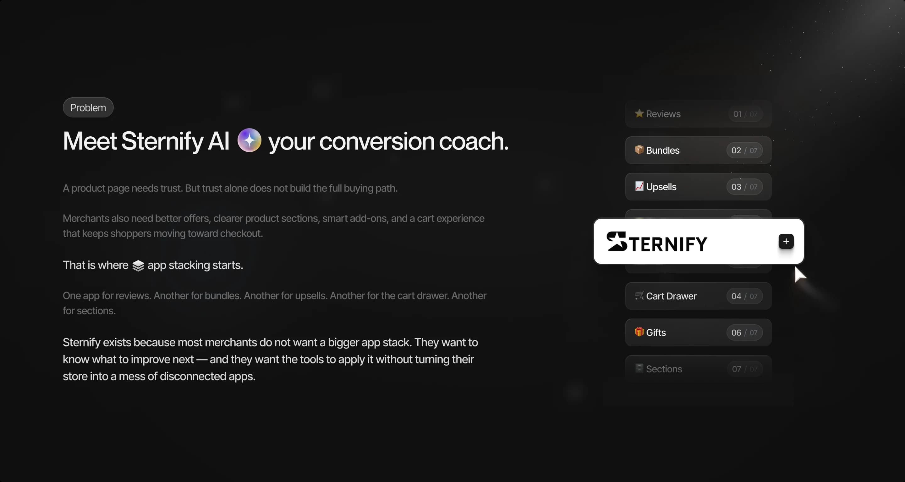 Problem — Pain Point Highlight Section Design