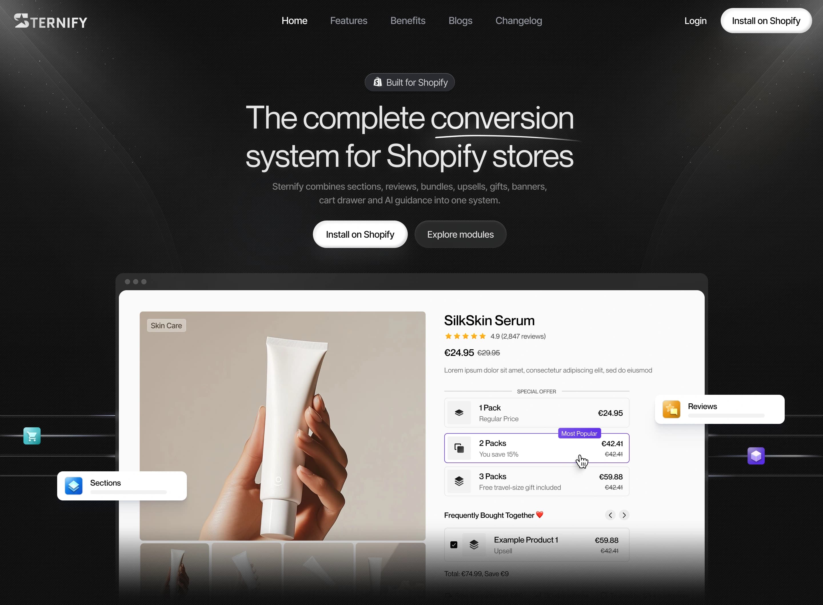 Sternify — Main Hero Section Design
