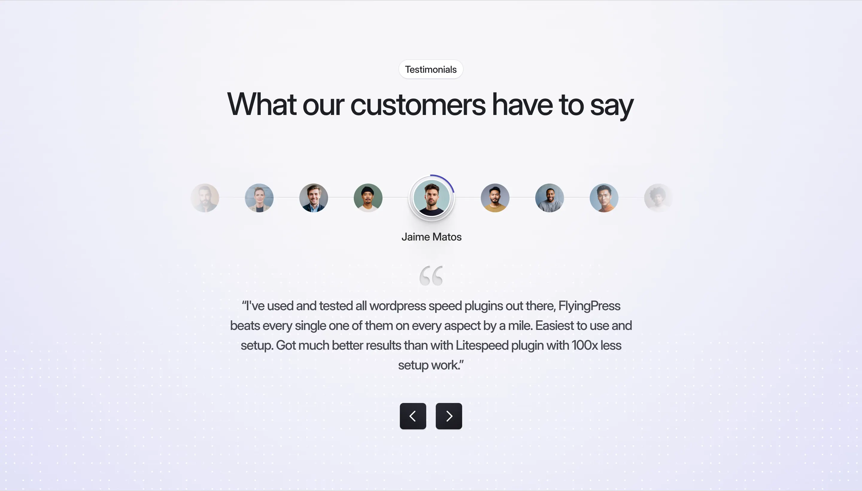 FlyingPress — Client Testimonials Section