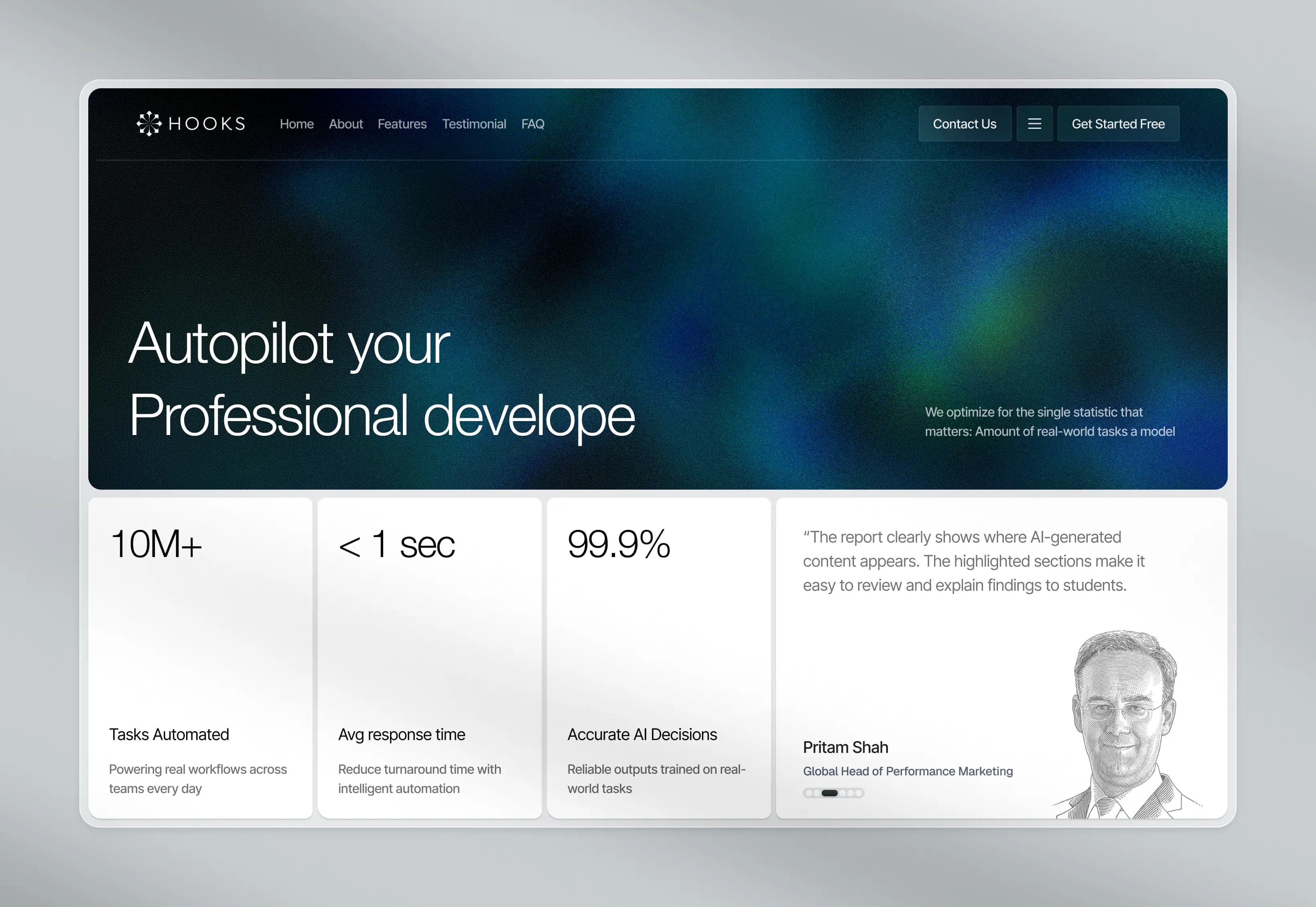 Unicorn — SaaS Hero Section Design